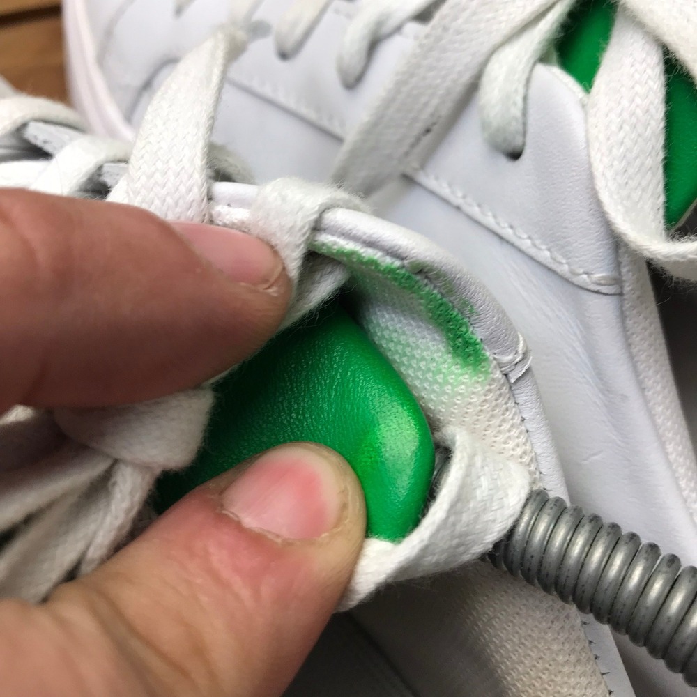 Kizik Vegas Sneakers M 11 W 12.5 White Green Leather Hands-Free Slip On Shoes - Picture 9 of 16